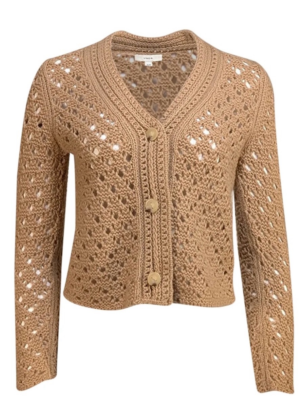 Vince Wool & Cashmere Crochet Cardigan in the shade Amber Light, Size M - Picture 4 of 13